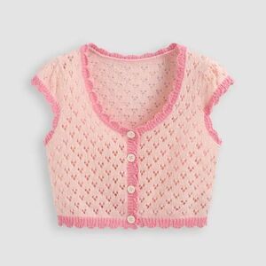 Cider Pink Knit Sweater Vest